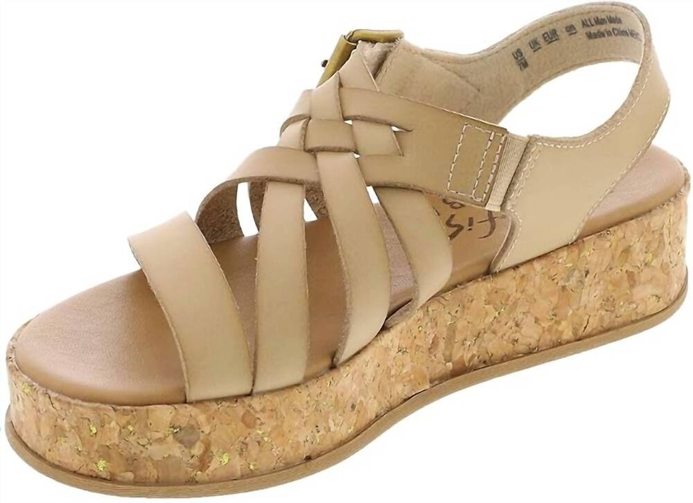 NEW BLOWFISH women's merci platform sandals in almond